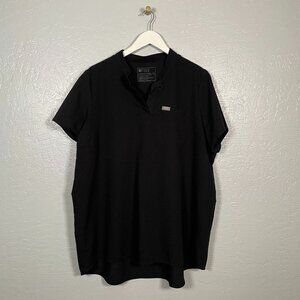 Figs Women XXL Black Kitale Maternity Scrub Shirt Short Sleeve Pocket Stretch